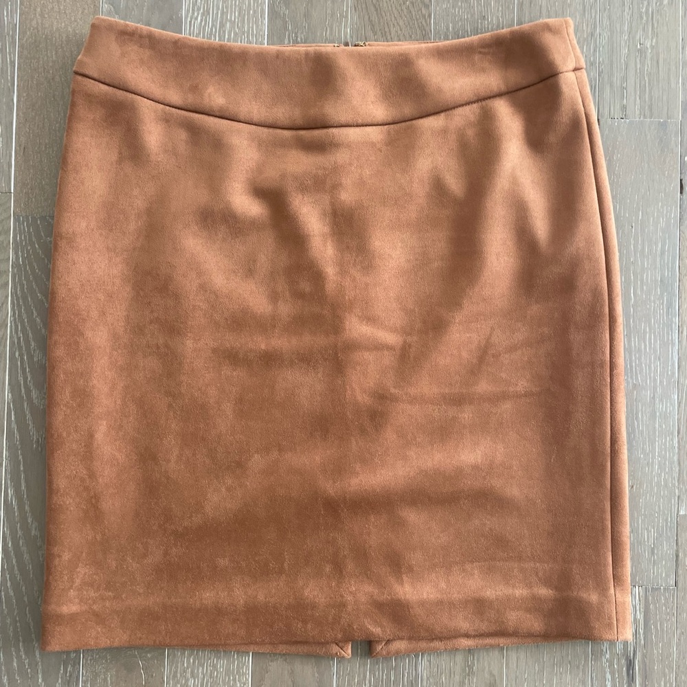 Tahari ASL Women's Brown Faux Suede Pencil Skirt